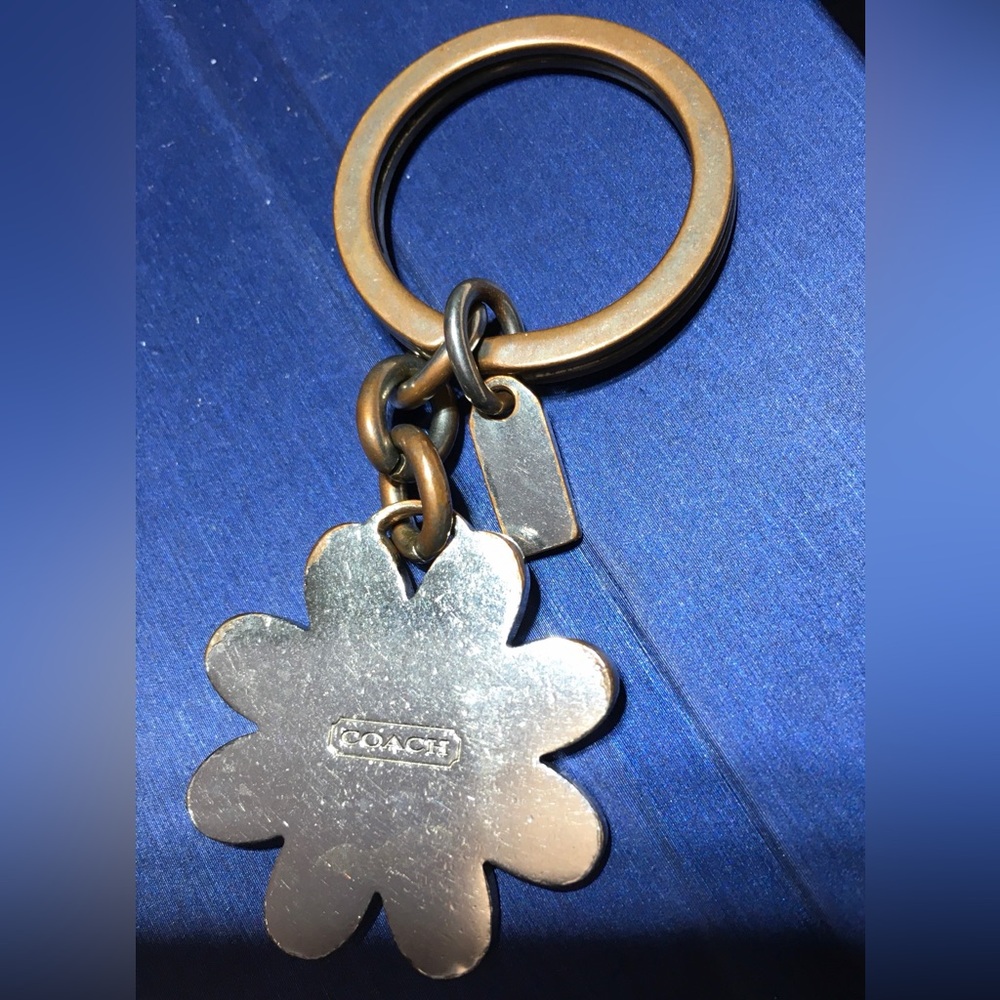 COACH Sunflower Rare Retired Keychain Key Chain Purse Charm Fob - Picture 4 of 9